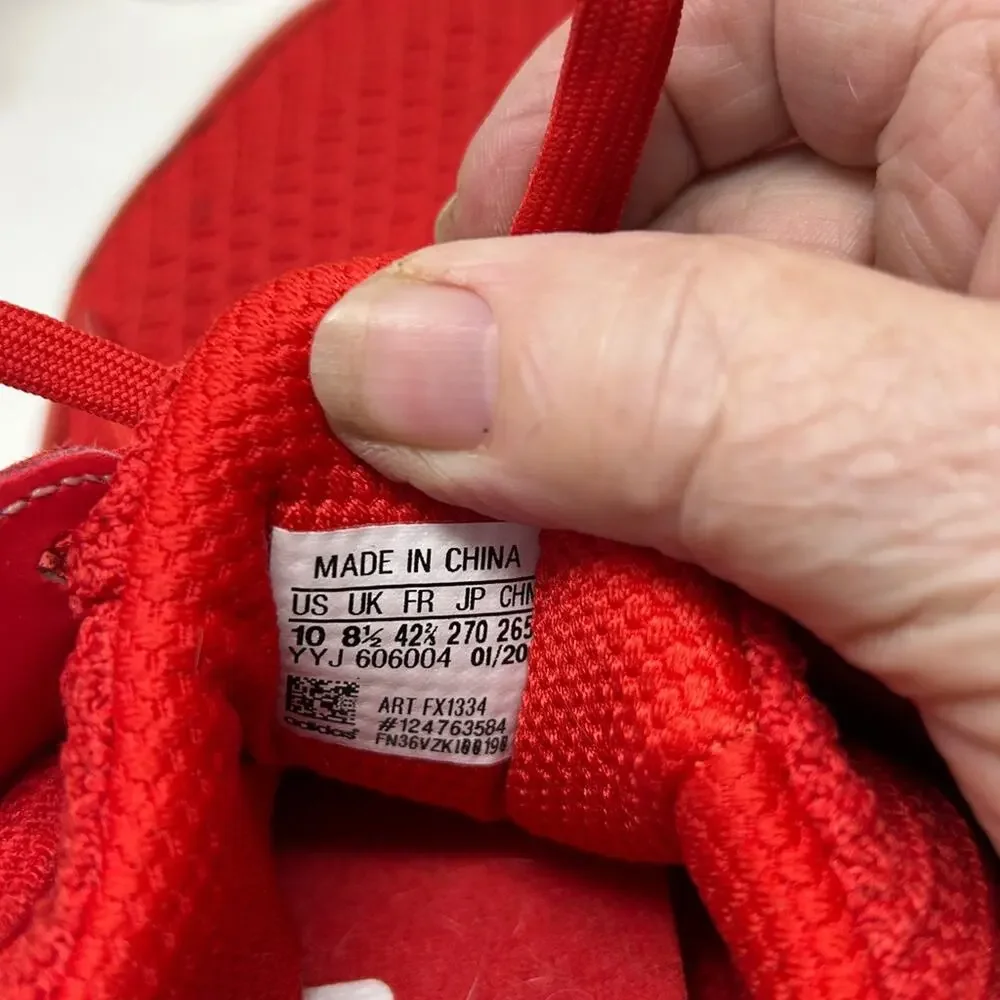Adidas Ultra Boost All-Red Athletic Sneakers Size 10